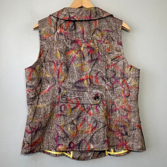 Christopher & Banks Vest Size Medium Felted Artsy Unique Wearable Art Goblincore - Picture 4 of 10